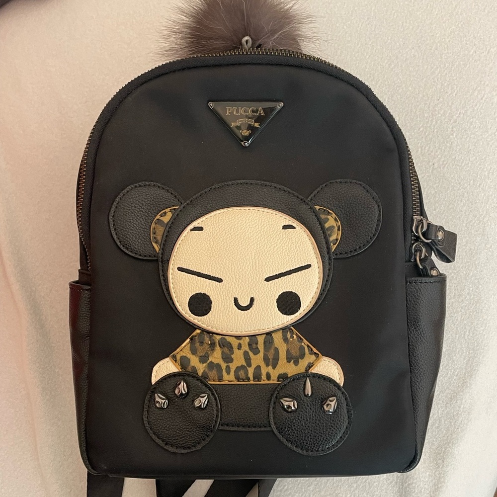 Cute pucca mini backpack in black